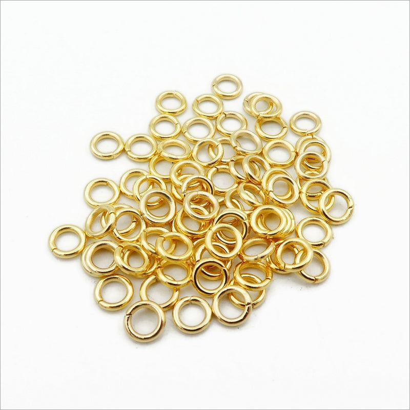 100 Gold Tone Stainless Steel 5mm x 1mm Jump rings