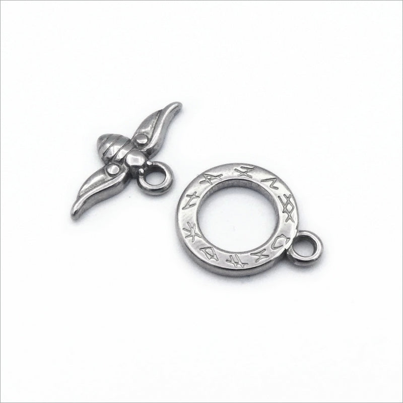 2 Stainless Steel Bee Toggle Clasp Sets