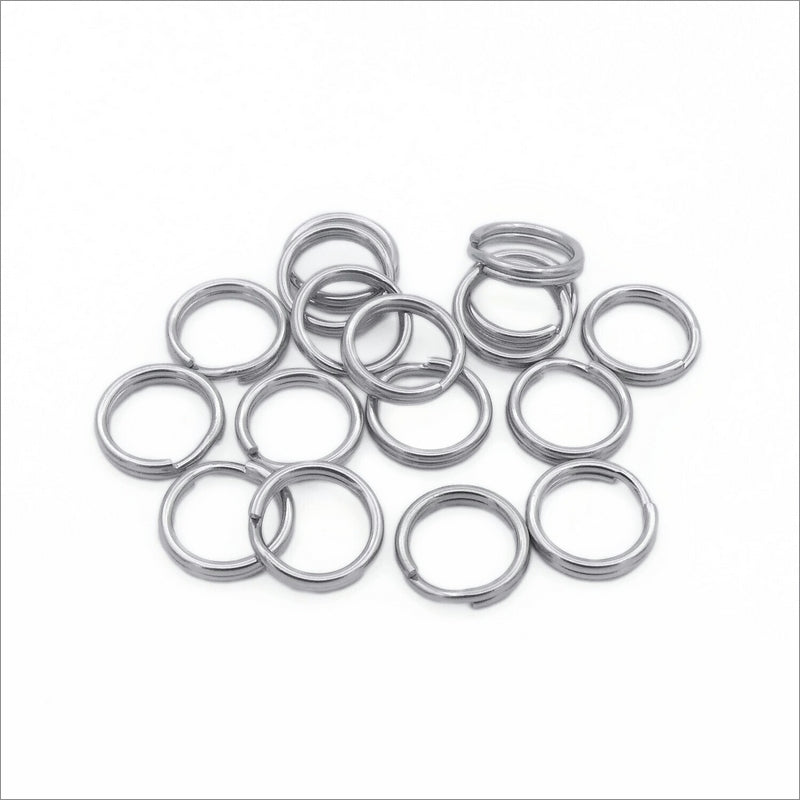 50 Stainless Steel 10mm Split Rings