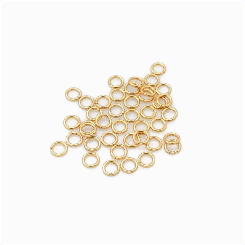 200 Gold Tone Stainless Steel 4mm x 0.7mm Jump Rings