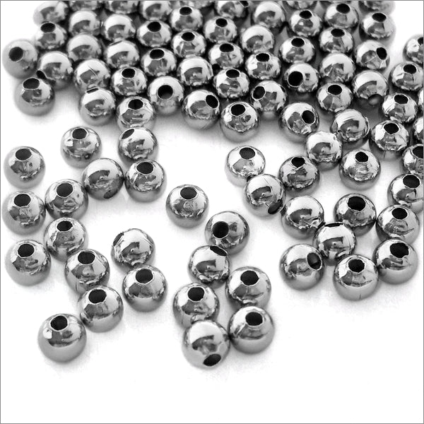 100 Stainless Steel 5mm Round Hollow Spacer Beads
