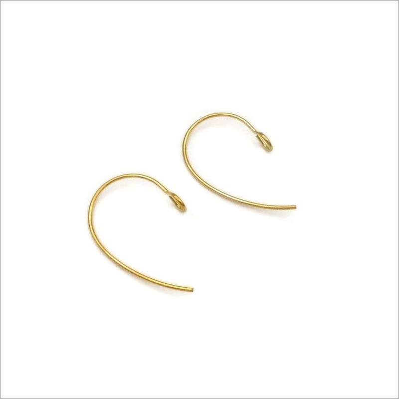 5 Pairs Gold Tone Stainless Steel Curved Marquise Earring Hooks
