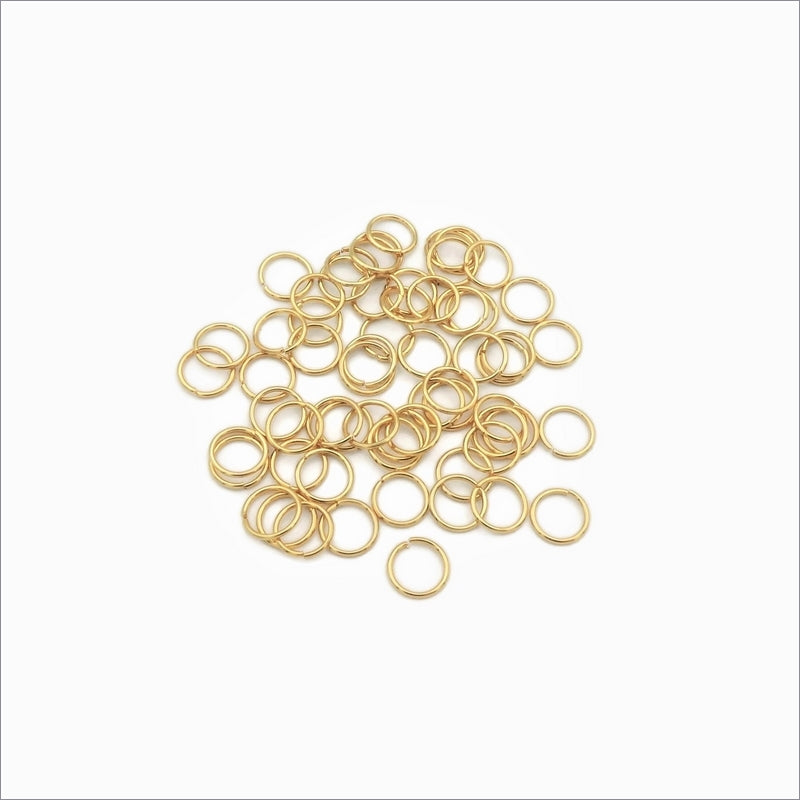 200 Gold Tone Stainless Steel 8mm x 0.8mm Jump Rings