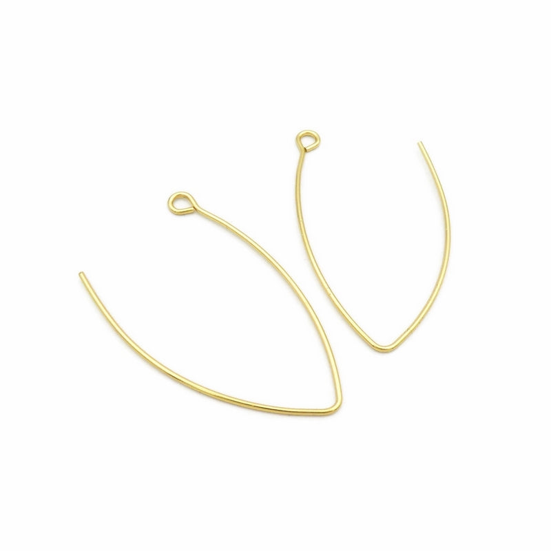 5 Pairs Gold Tone Stainless Steel Marquise Earring Hooks