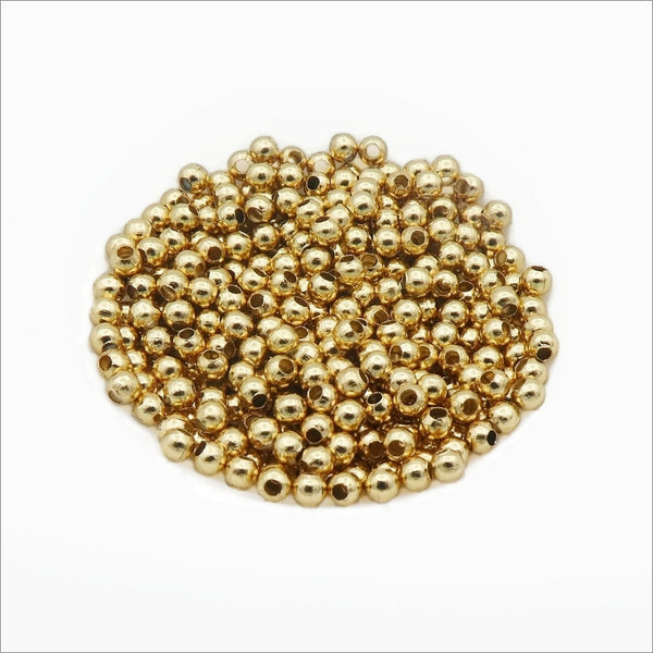 250 2mm Gold Plated Round Gold Beads Gold Ball Beads Tiny Small Gold  Spacers FS88 