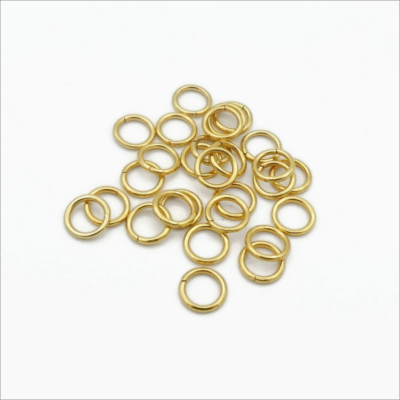 100 Gold Tone Stainless Steel 7mm x 1mm Jump rings