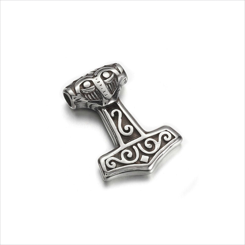 1 Small Stainless Steel Mjolnir Thor's Hammer Pendant