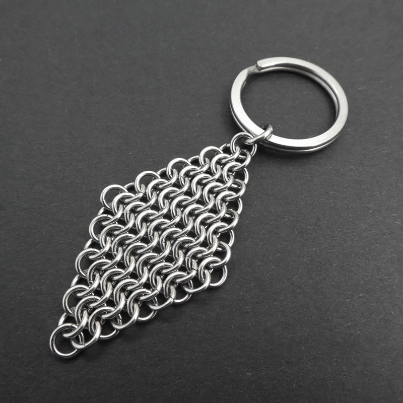 Stainless Steel Chain Maille Diamond Keyring
