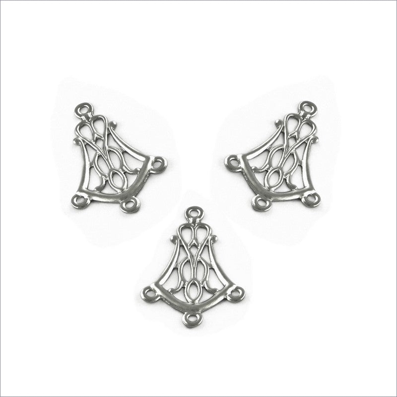25 Small Stainless Steel Embossed Chandelier Links
