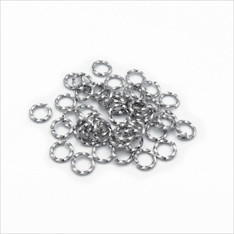 50 Stainless Steel 6.5mm Twisted Square Wire Jump Rings – The Craft Armoury