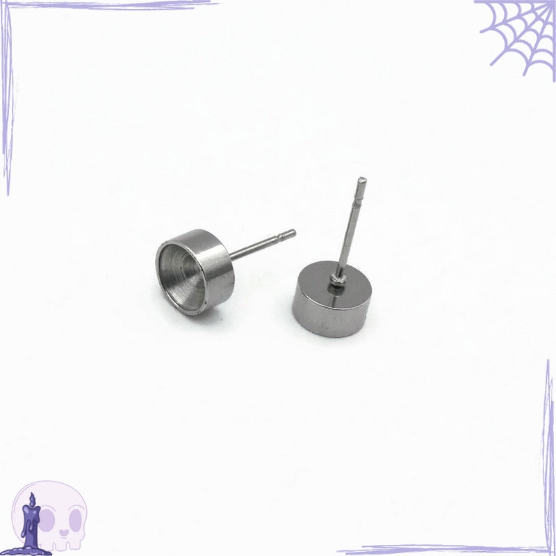 10 Pairs Stainless Steel 6mm Rhinestone Studs (No Backings)