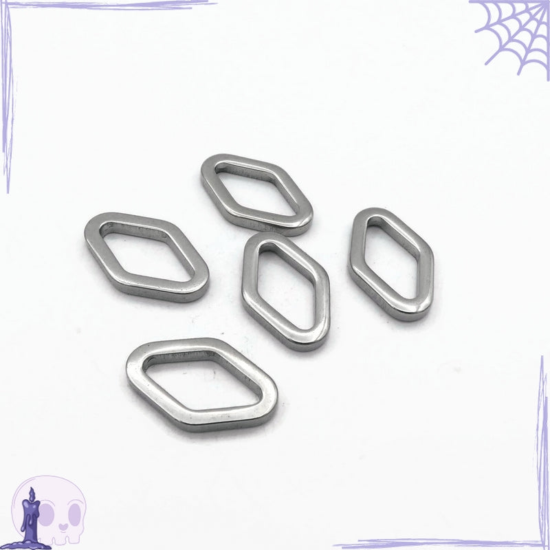 10 Stainless Steel Diamond Linking Ring Connectors