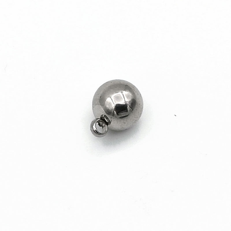 25 Stainless Steel 8mm Round Ball Charms