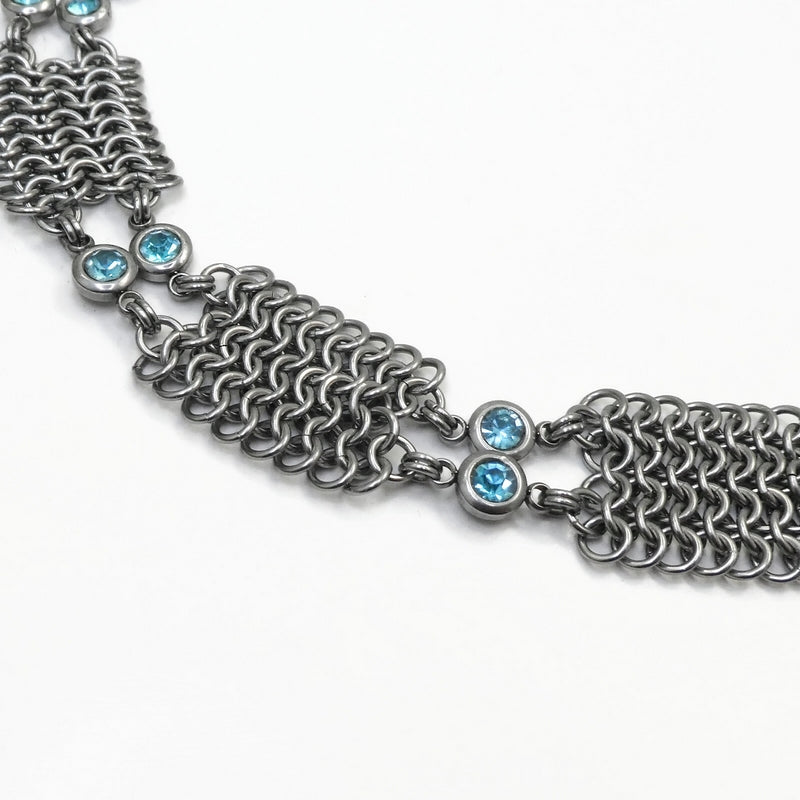 Cascading Sky Chain Mail Collar Necklace