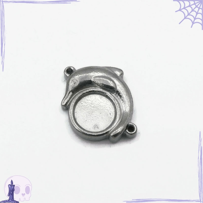 5 Stainless Steel Dolphin Connector Setting for 8mm Cabochons