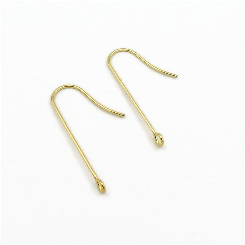 15 Pairs Gold Tone Stainless Steel 28mm Long Drop Earring Hooks