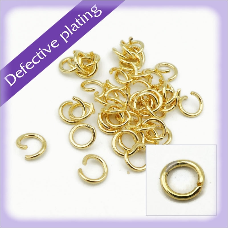 100 Gold Tone Stainless Steel 8mm x 1.2mm Jump Rings