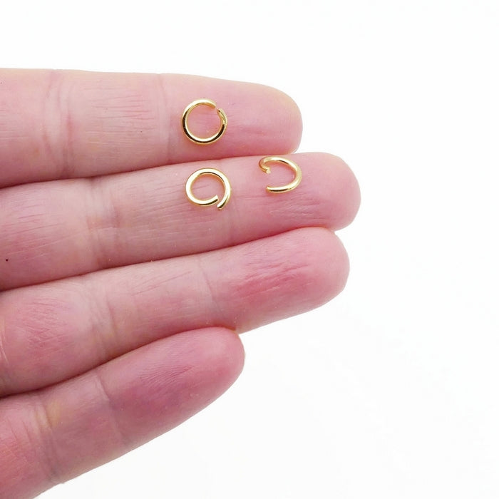 100 Gold Tone Stainless Steel 8mm x 1.2mm Jump Rings