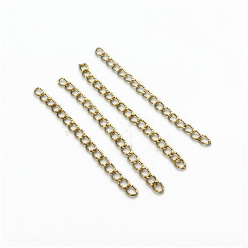 20 Stainless Steel Mixed Length Gold Tone Extender Chains 47mm-53mm