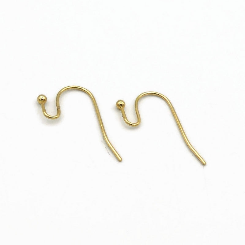 20 Pairs Gold Tone Stainless Steel Ball Pin French Hook Earwires