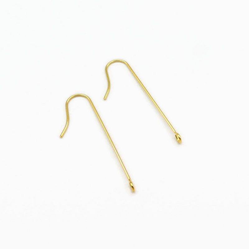 15 Pairs Gold Tone Stainless Steel 39mm Long Drop Earring Hooks