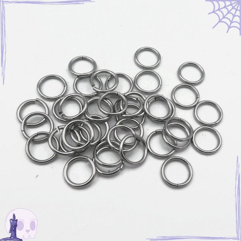 200 Machine Cut Stainless Steel 8mm x 1mm Jump Rings