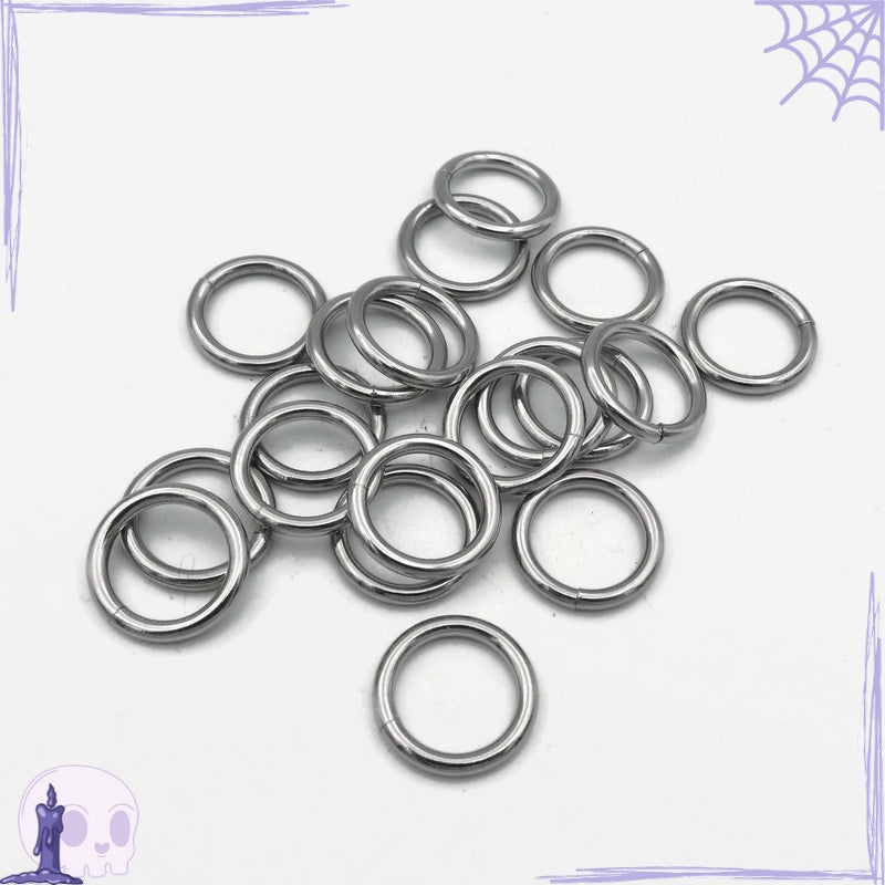 100 Pre-Closed 15mm x 2mm Flush Cut Stainless Steel Jump Rings