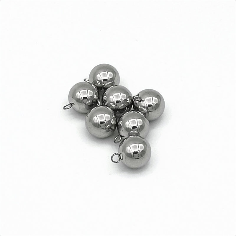 20 Stainless Steel 10mm Round Ball Charms
