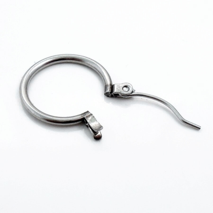5 Pairs Stainless Steel 16mm Lever Back Earring Hoops