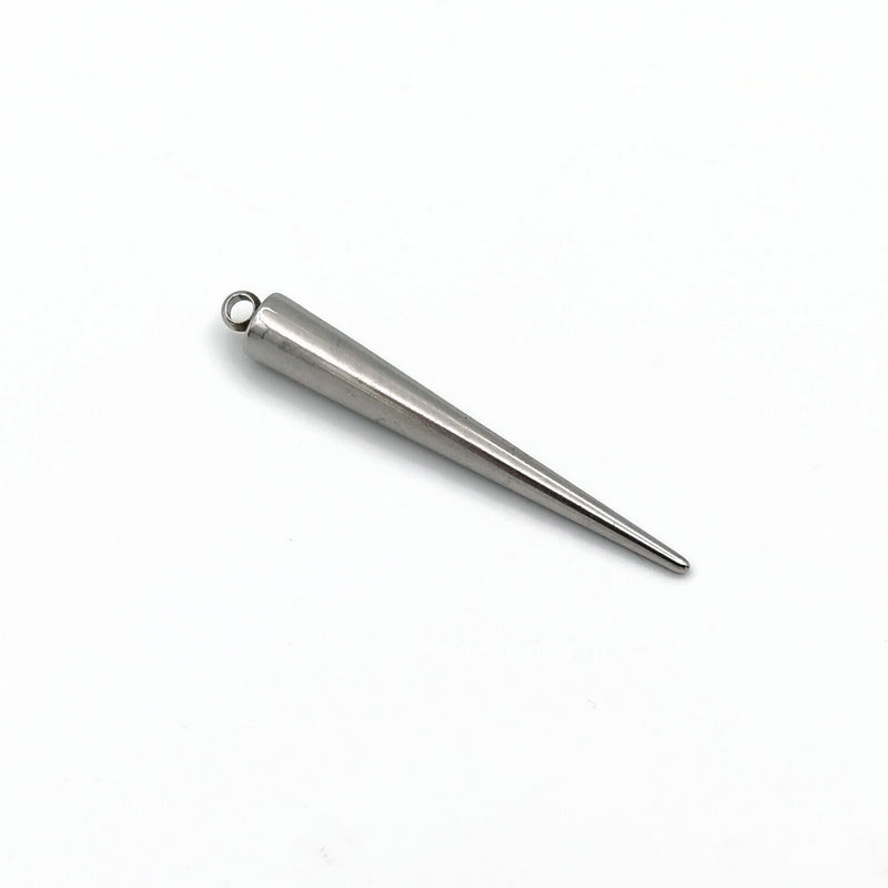 2 Stainless Steel 38mm Spike Pendants