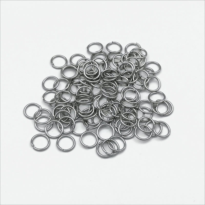 200 Machine Cut Stainless Steel 9mm x 1mm Jump Rings