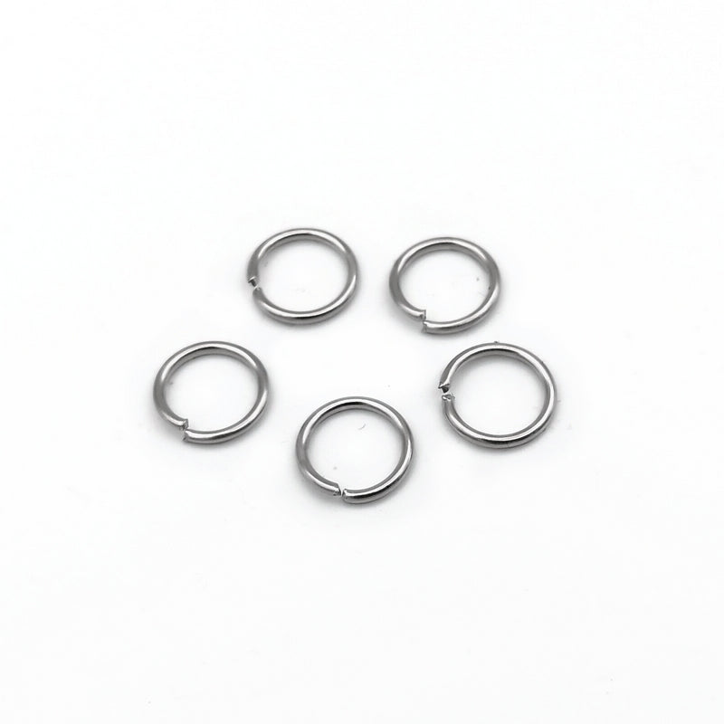 200 Machine Cut Stainless Steel 9mm x 1mm Jump Rings