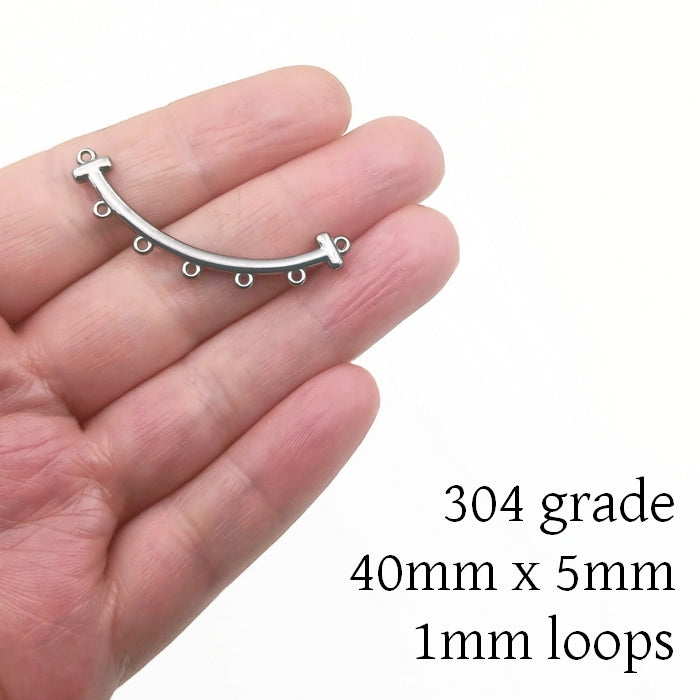 3 Stainless Steel 5-Loop Curved Connector Bar