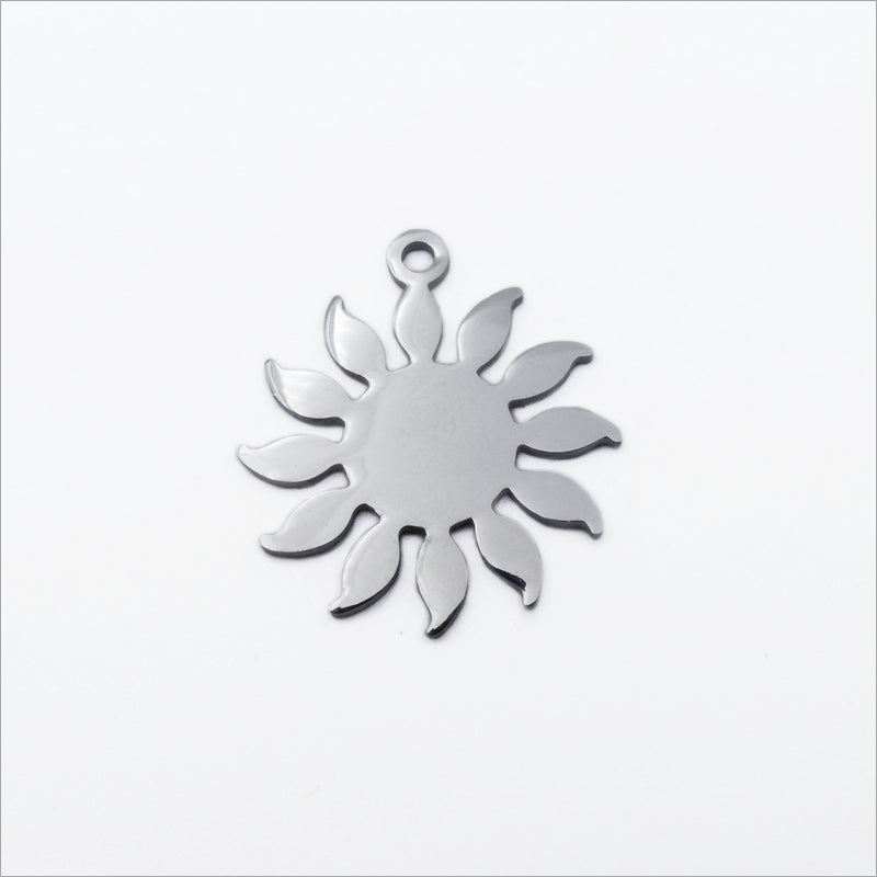 5 Stainless Steel Flaming Sun Stamping Blank Pendants