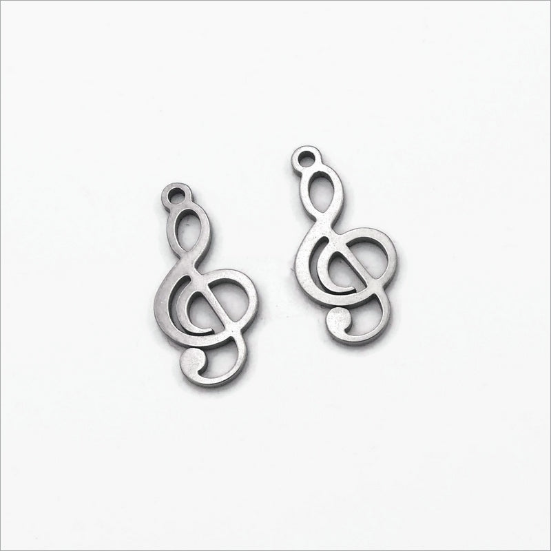 20 Stainless Steel Treble Clef Charms