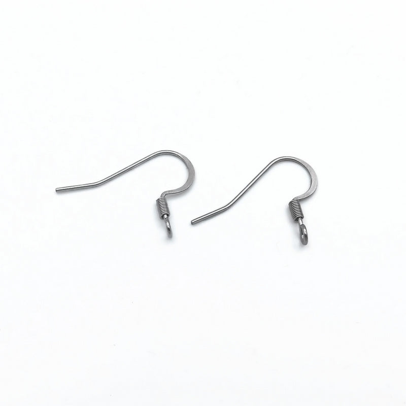 25 Pairs Stainless Steel Earring Hooks with Front Facing Loops