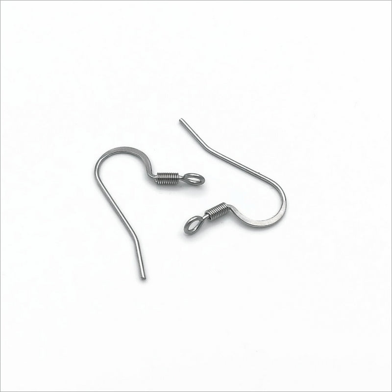 25 Pairs Stainless Steel Earring Hooks with Front Facing Loops