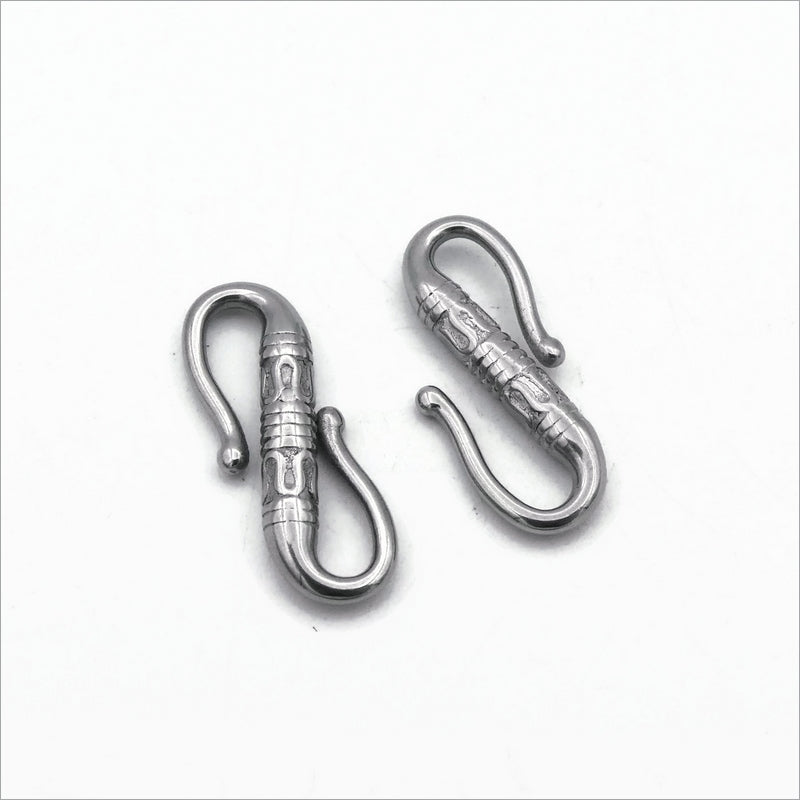 3 Stainless Steel 22x9mm S Hook Clasps