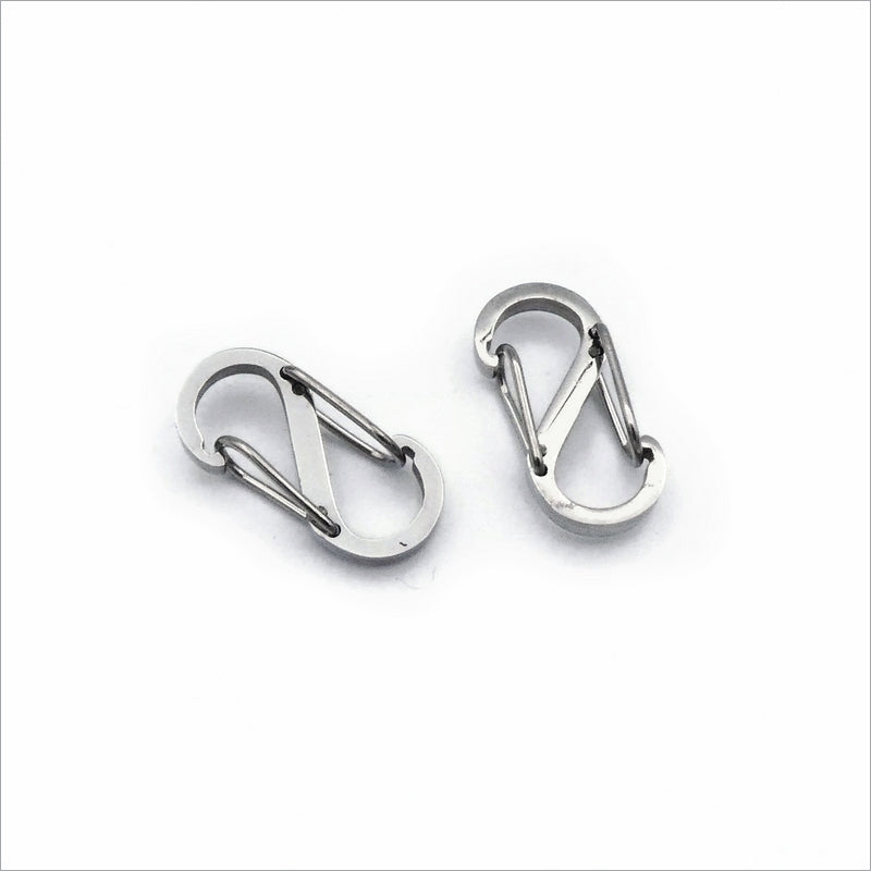 3 Tiny Stainless Steel S-Shape Double Gate Snap Clasps