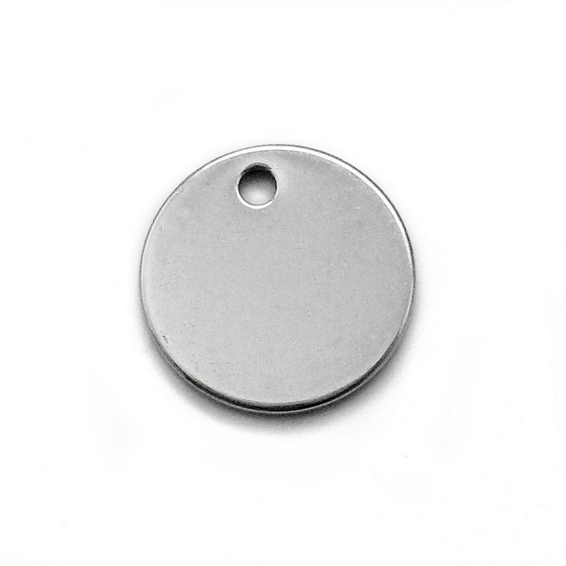 25 Round 12mm Stainless Steel Blank Tags