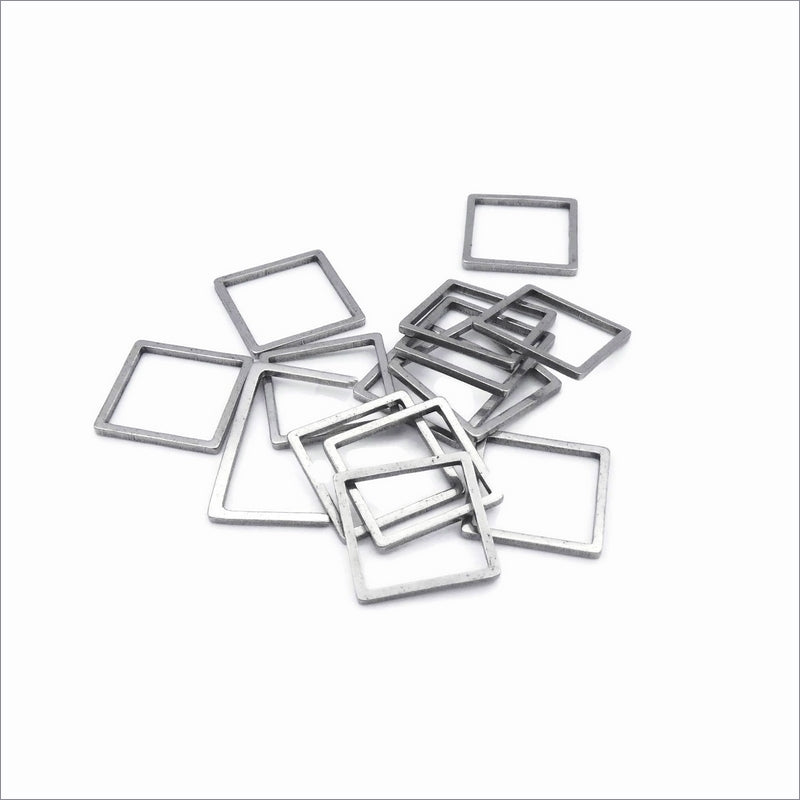 25 Stainless Steel 12 x 12mm Square Linking Rings