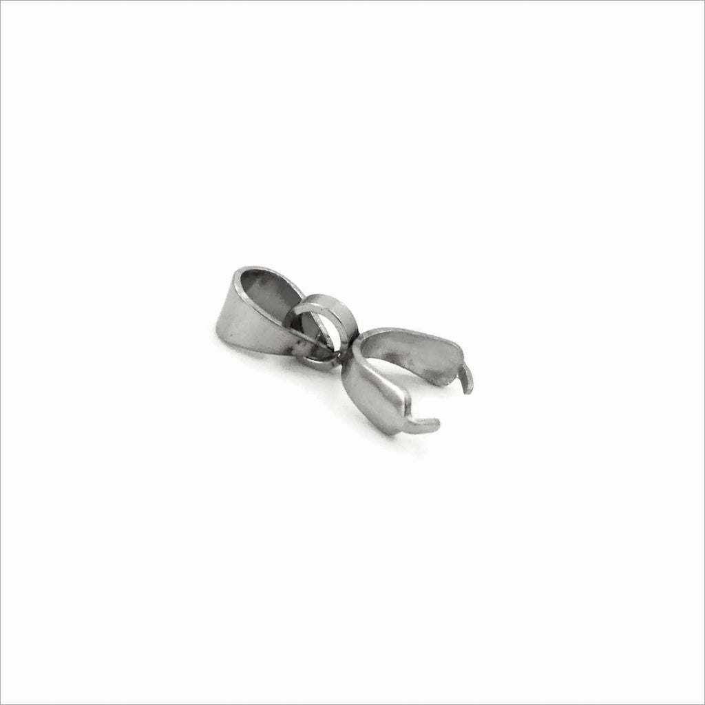 20 Stainless Steel Pendant Pinch Bails 8-13mm x 2mm