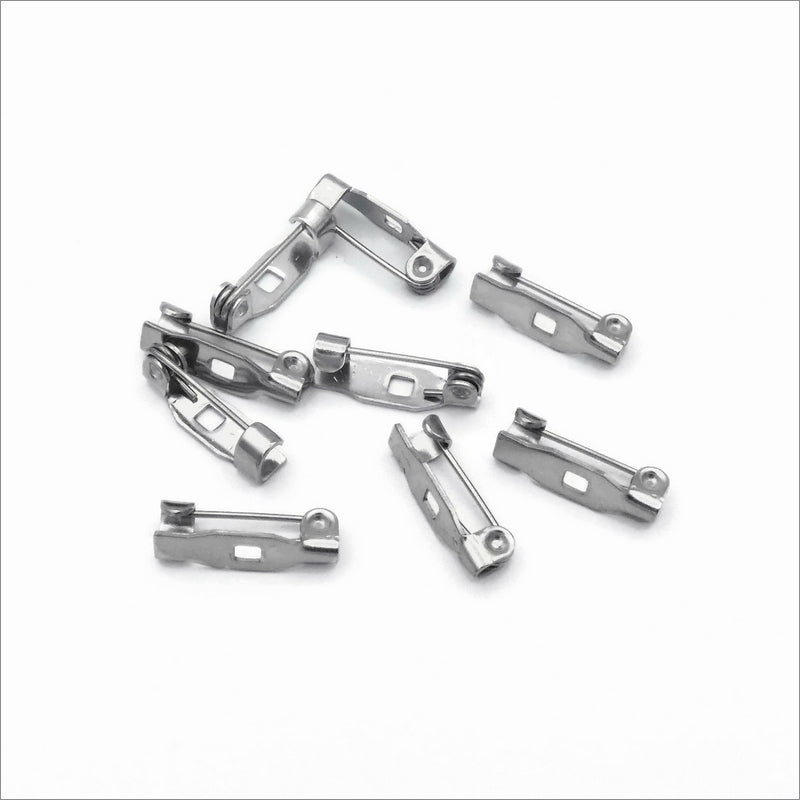 20 Stainless Steel 14mm Brooch Pin Backings