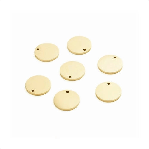 5 Premium Gold Tone Stainless Steel 15mm Round Pendant Blanks