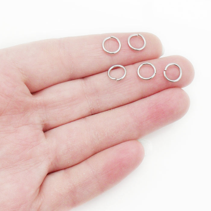200 Stainless Steel 8mm x 1mm Jump Rings