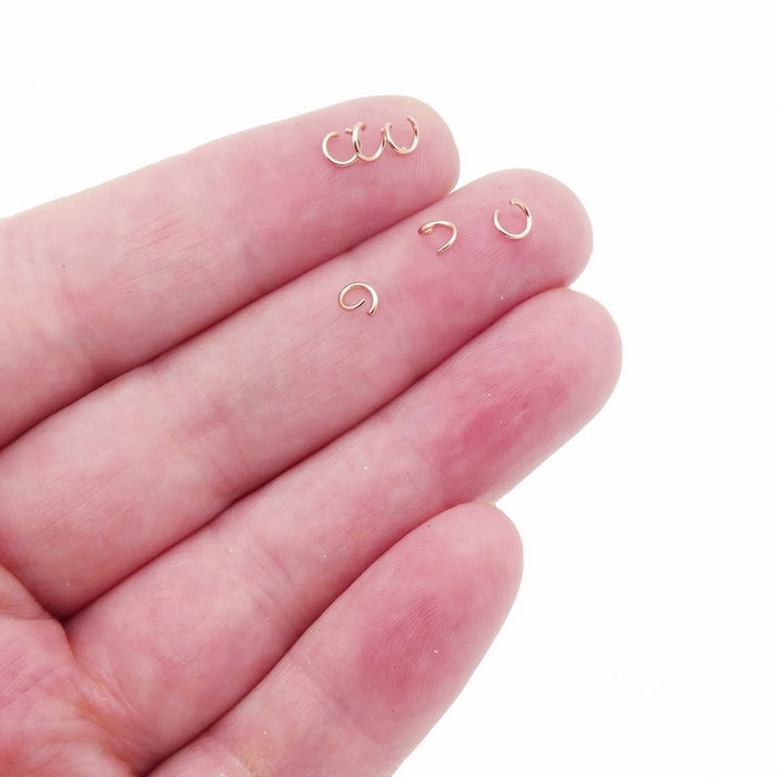 250 Tiny Rose Gold Tone Stainless Steel 3mm x 0.5mm Open Jump Rings
