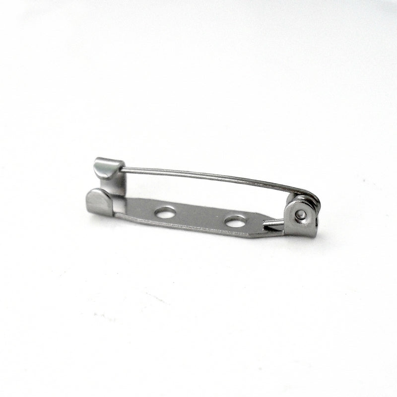 15 Stainless Steel 25mm Brooch Pin Backings