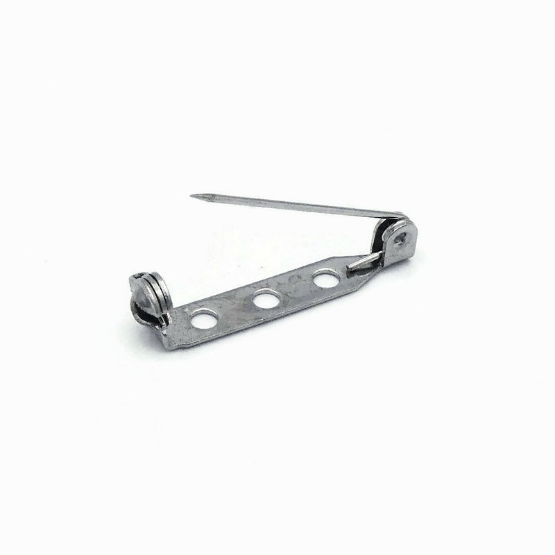 20 Stainless Steel 25mm Brooch Backings with Pin Lock