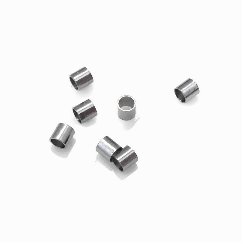 2 Mm Medium-size Crimp Beads 316 Surgical Stainless Steel Plat