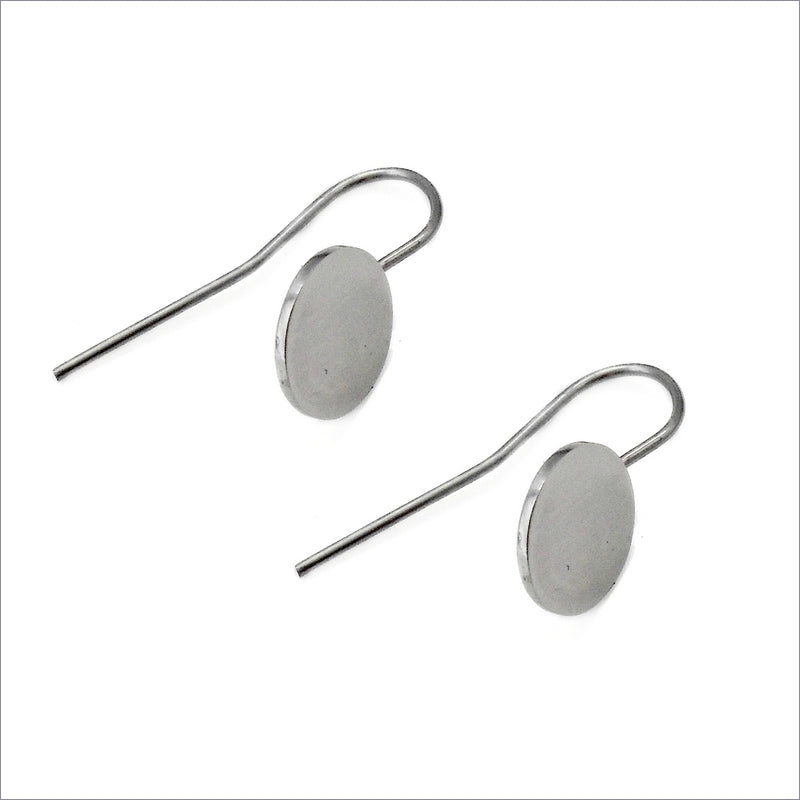 5 Pairs 316L Stainless Steel French Hooks with 10mm Pad Setting